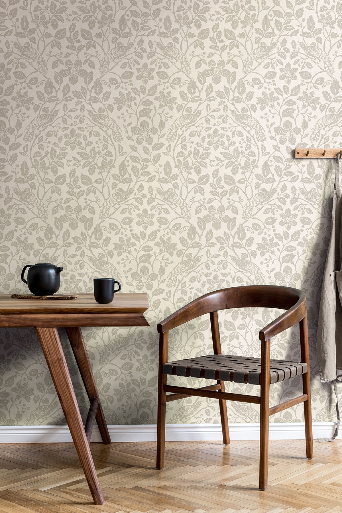 Marlow Bone Bird Vine Wallpaper with Farmhouse Birds Pattern - Advantage 4164-M1815