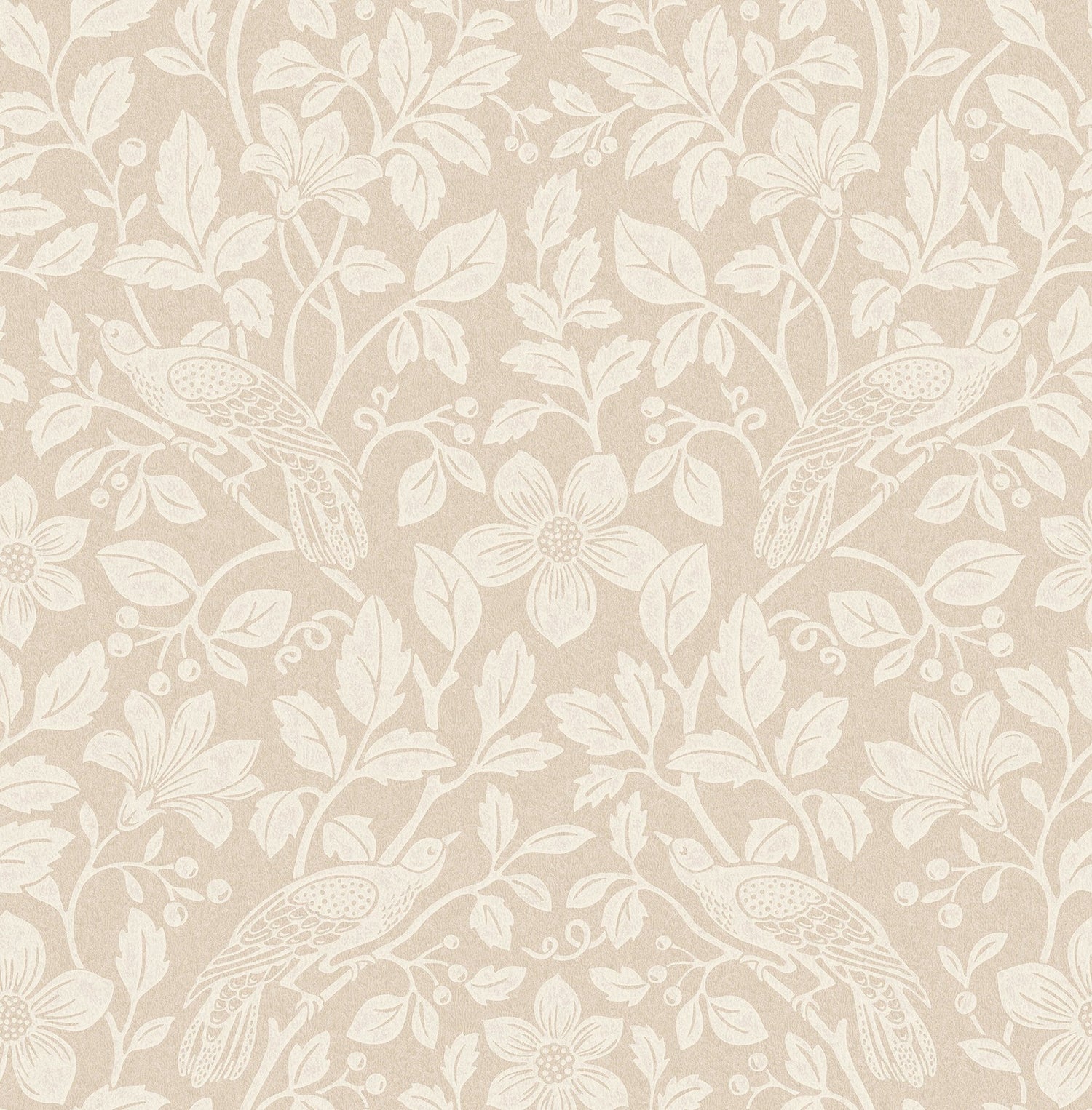Marlow Beige Bird Vine Wallpaper with Farmhouse Birds Motif - Advantage 4164-M1817