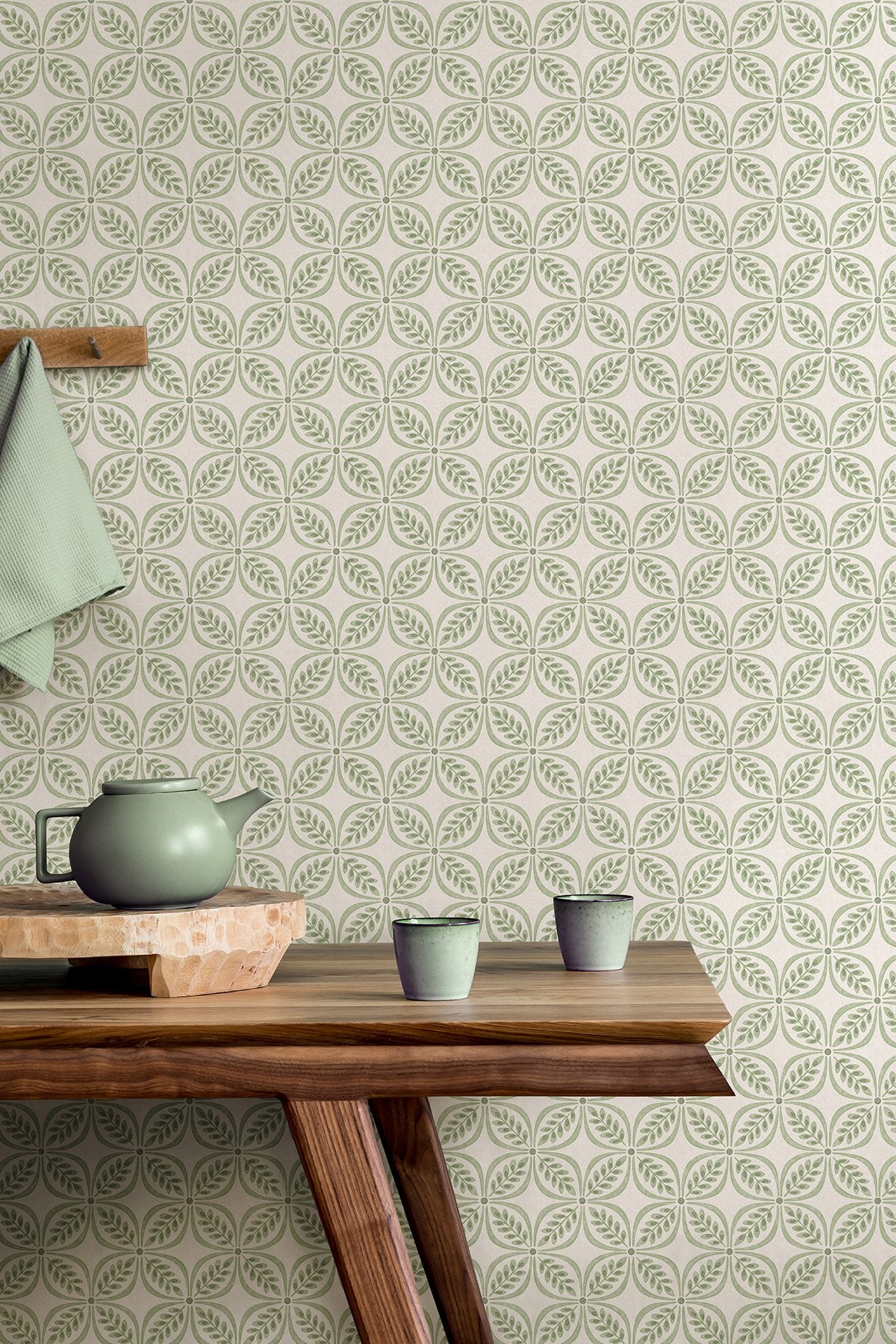 Morgrove Green Trellis Wallpaper with Textured Non Woven Farmhouse Graphic Pattern - Advantage 4164-M1832