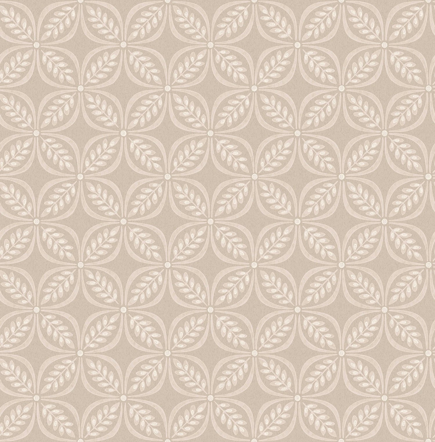 Morgrove Beige Trellis Wallpaper with Botanical Geometric Motif - Advantage 4164-M1835