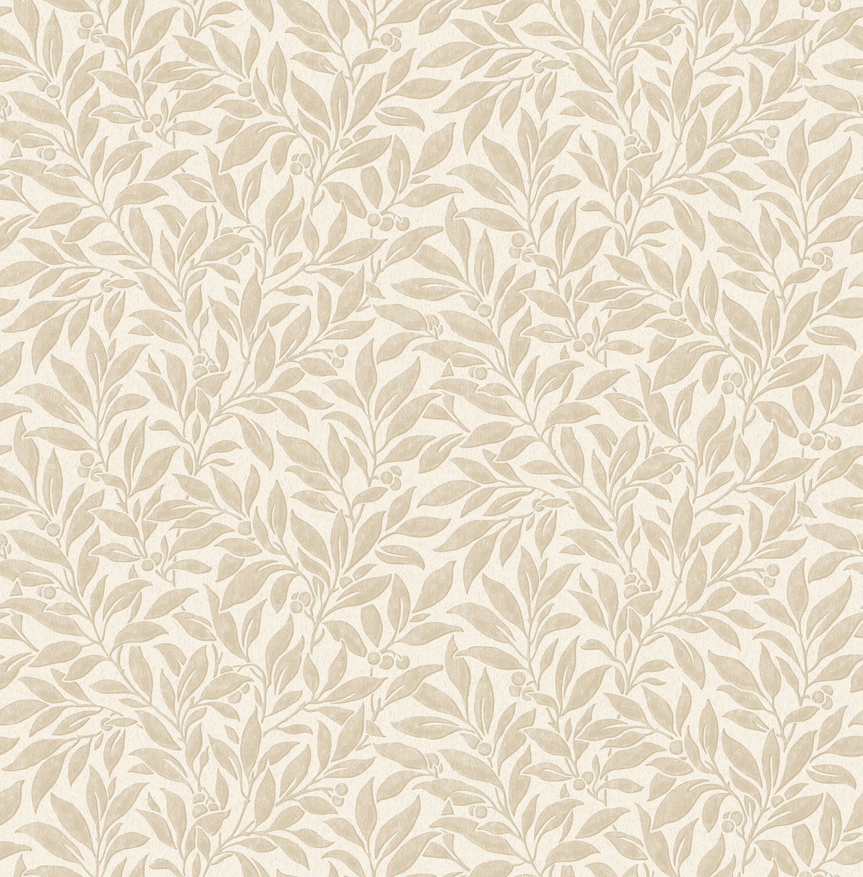 Winter Berry Beige Vine Wallpaper with Farmhouse Botanical Pattern - Advantage 4164-M1842