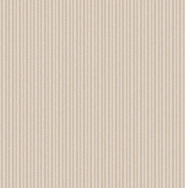 Ticking Beige Stripe Textured Wallpaper with Traditional Stripes Pattern - Advantage 4164-M1848