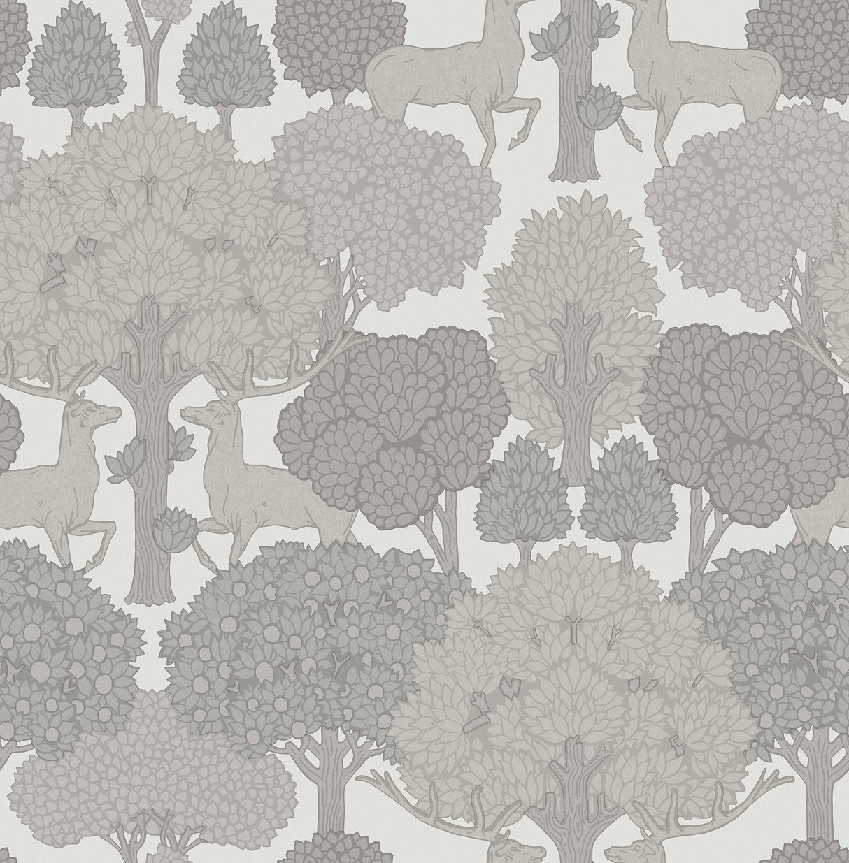 Forest of Arden Grey Deer Wallpaper with Textured Non Woven Design - Advantage 4164-M1853