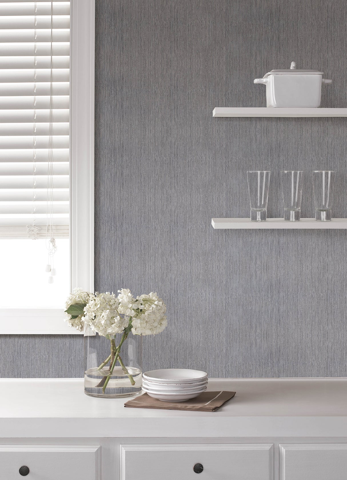 Sunshower Grey by Advantage Stria Wallpaper – Brewster Home Fashions 4168-16639