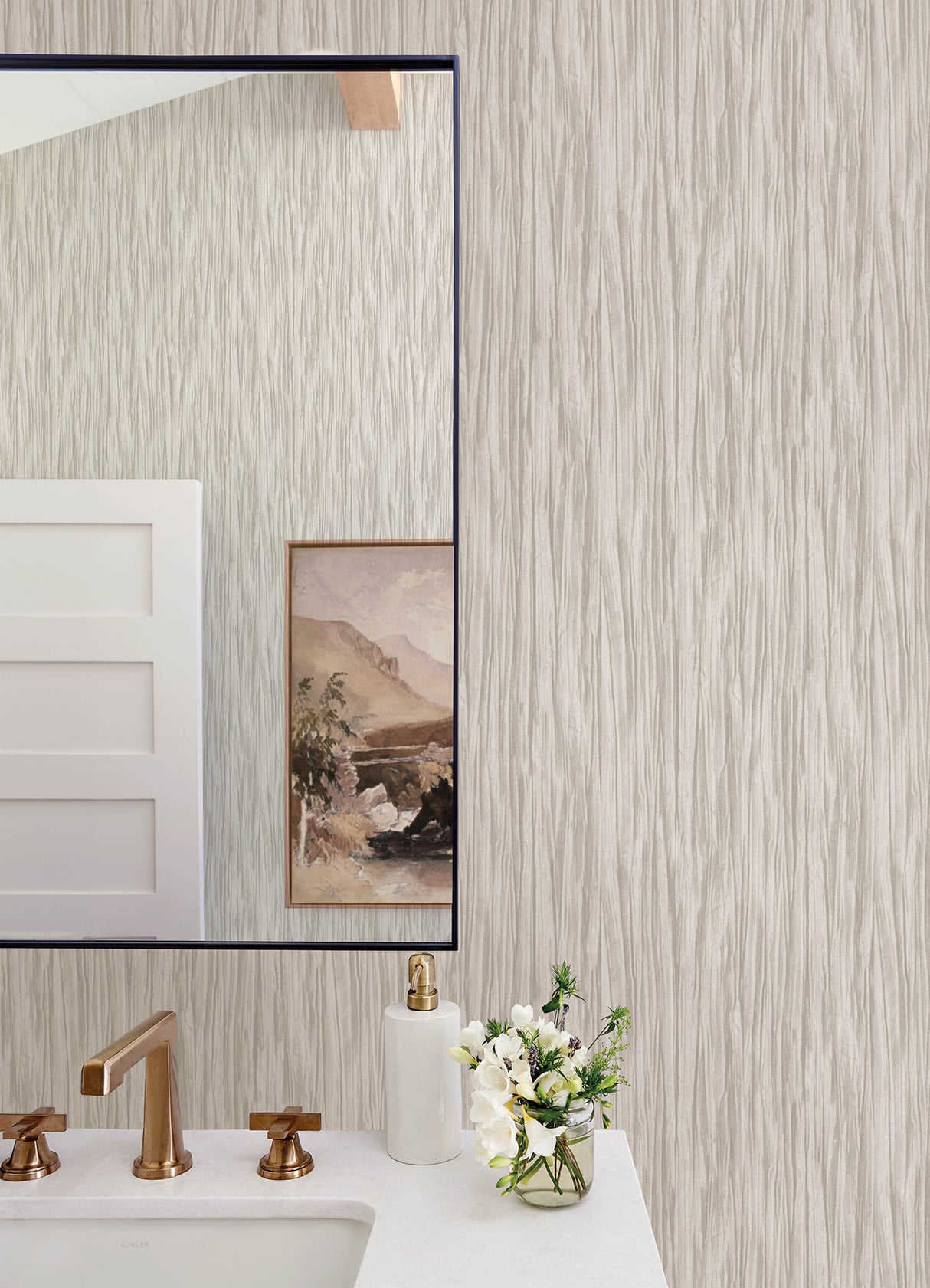 Kahuna Neutral Waves by Advantage Wallpaper- Brewster Home Fashions 4168-17728