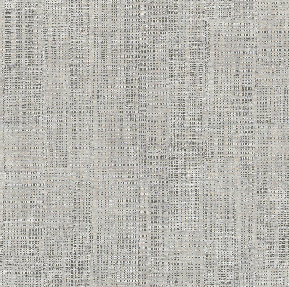 Rattan Silver Weave Wallpaper swatch and room scene – Advantage 4168-17738