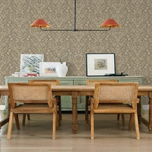 Kiwassa Light Brown by Chesapeake Antler Damask Wallpaper – Brewster 4169-12705
