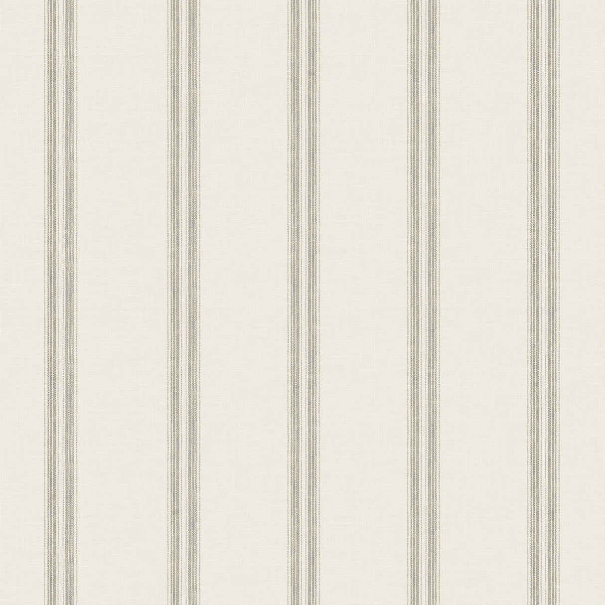 Johnny Charcoal Stripes wallpaper, 20.5 in x 33 ft roll, grey stripe on cream linen-look ground