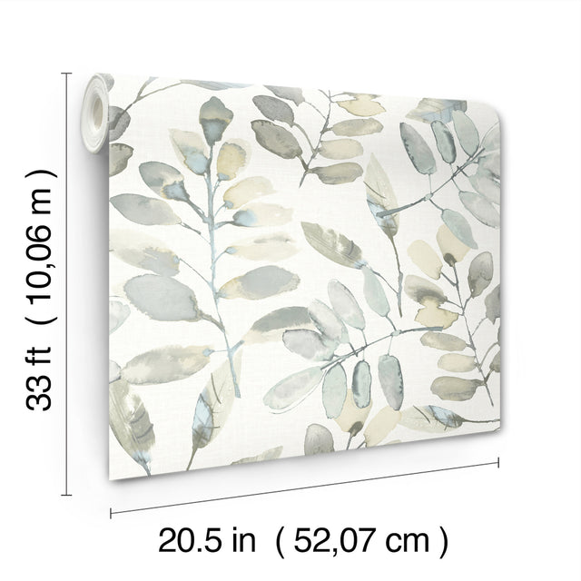 Pinnate Grey Leaves by Chesapeake Botanical Wallpaper – Brewster Home Fashions 4169-13905