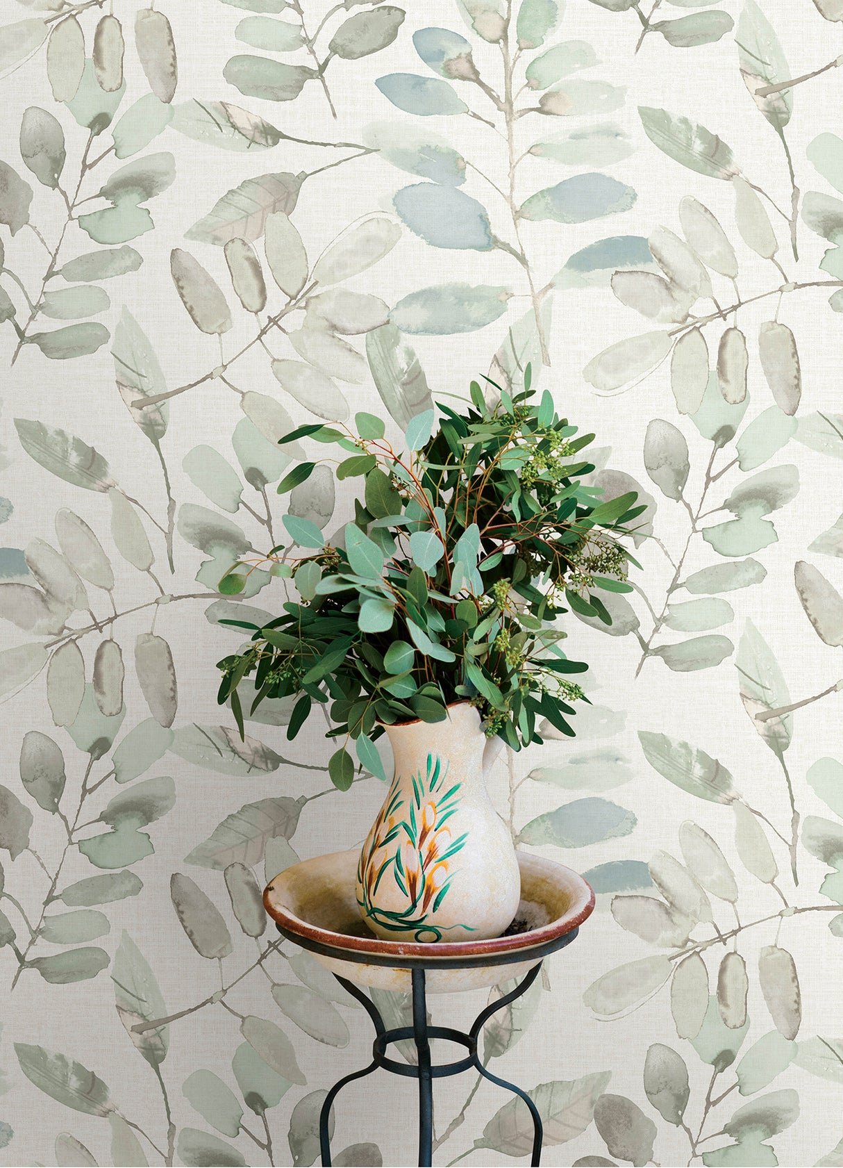 Pinnate Mint Leaves Mint by Chesapeake Botanical Wallpaper – Brewster Home Fashions 4169-13909