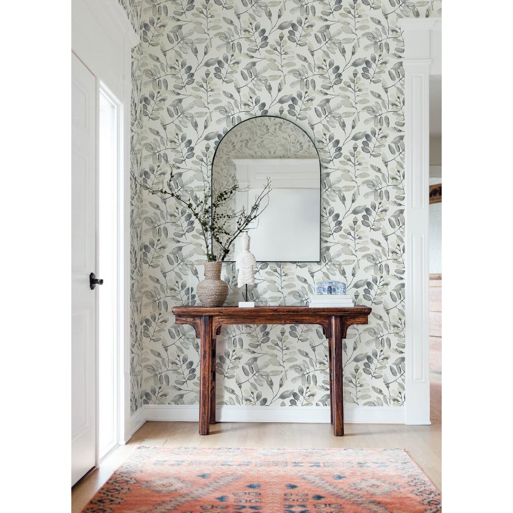 Pinnate Charcoal by Chesapeake Leaves Wallpaper – Brewster Home Fashions 4169-13910