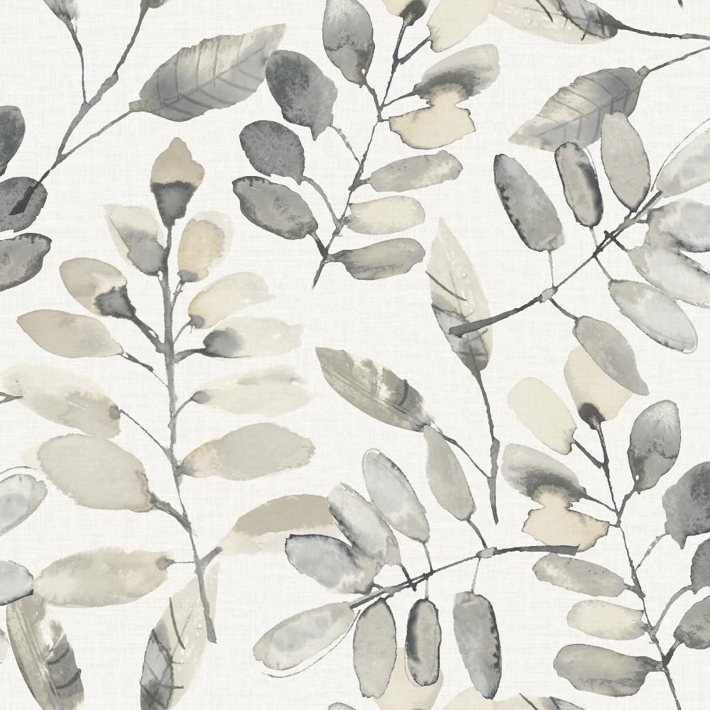 Pinnate Charcoal Leaves Wallpaper by Chesapeake, 20.5 in x 33 ft roll