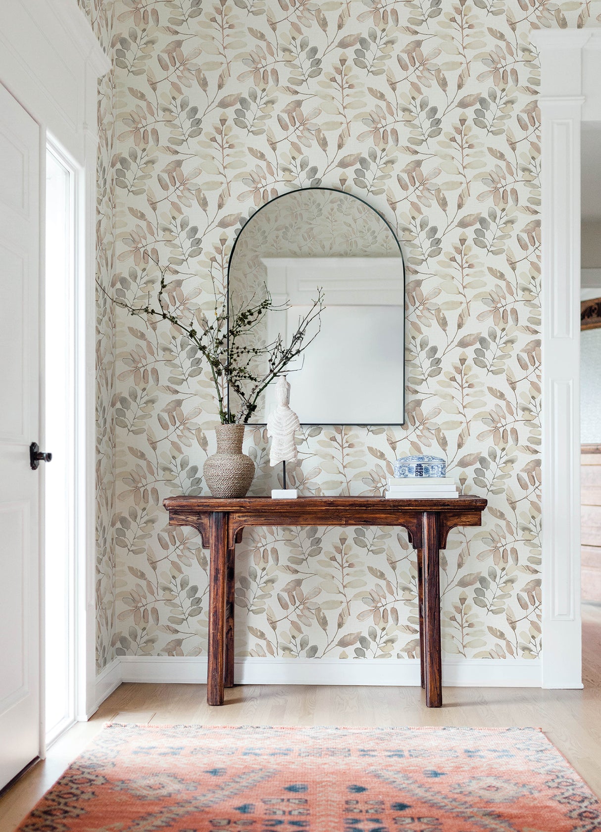 Pinnate Salmon Leaves by Chesapeake Botanical Wallpaper – Brewster Home Fashions 4169-13912