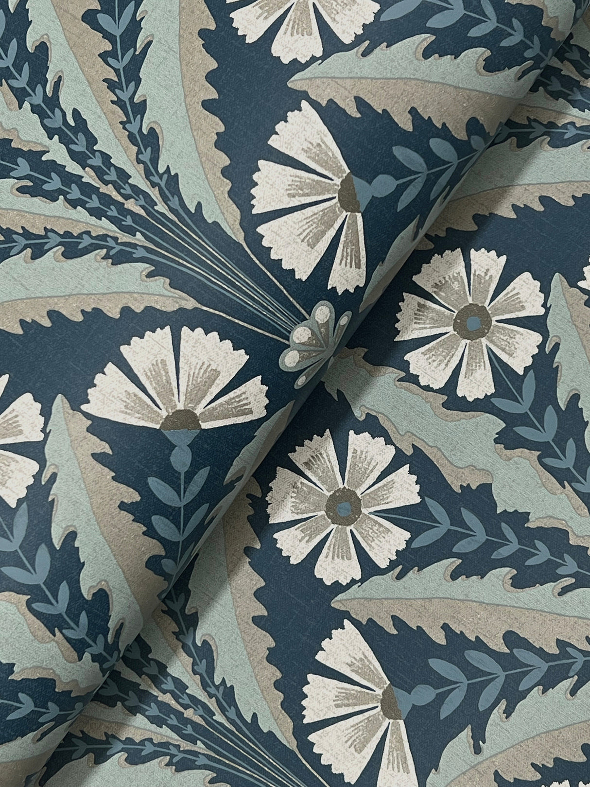 Tap Root Dark Blue by Chesapeake Floral Damask Wallpaper – Brewster Home Fashions 4169-27600