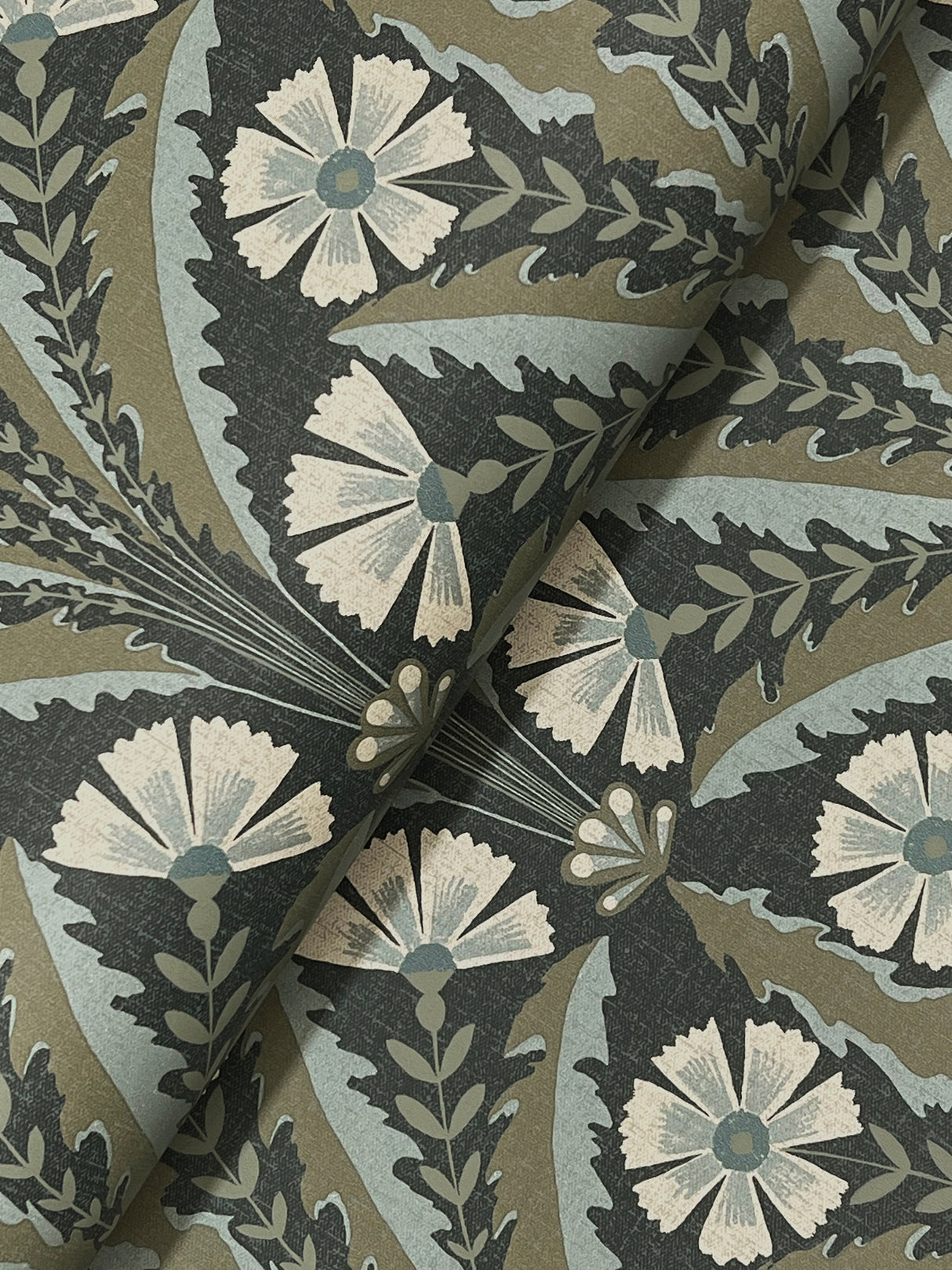 Tap Root Charcoal by Chesapeake Floral Damask Wallpaper – Brewster 4169-27601