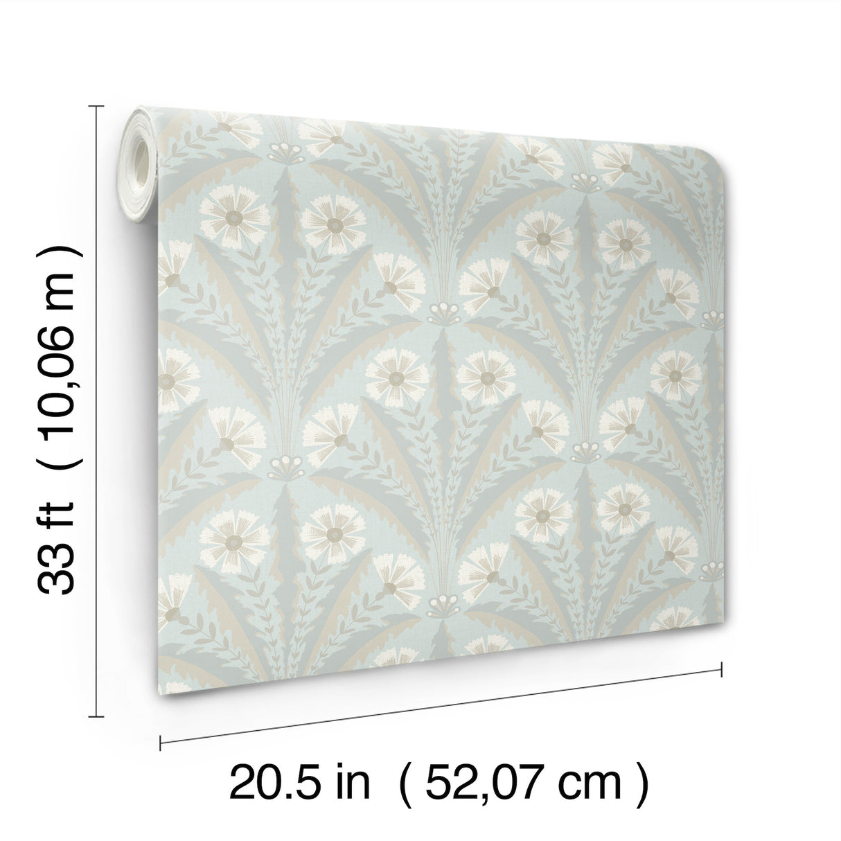 Tap Root Light Blue by Chesapeake Floral Damask Wallpaper – Brewster Home Fashions 4169-27602