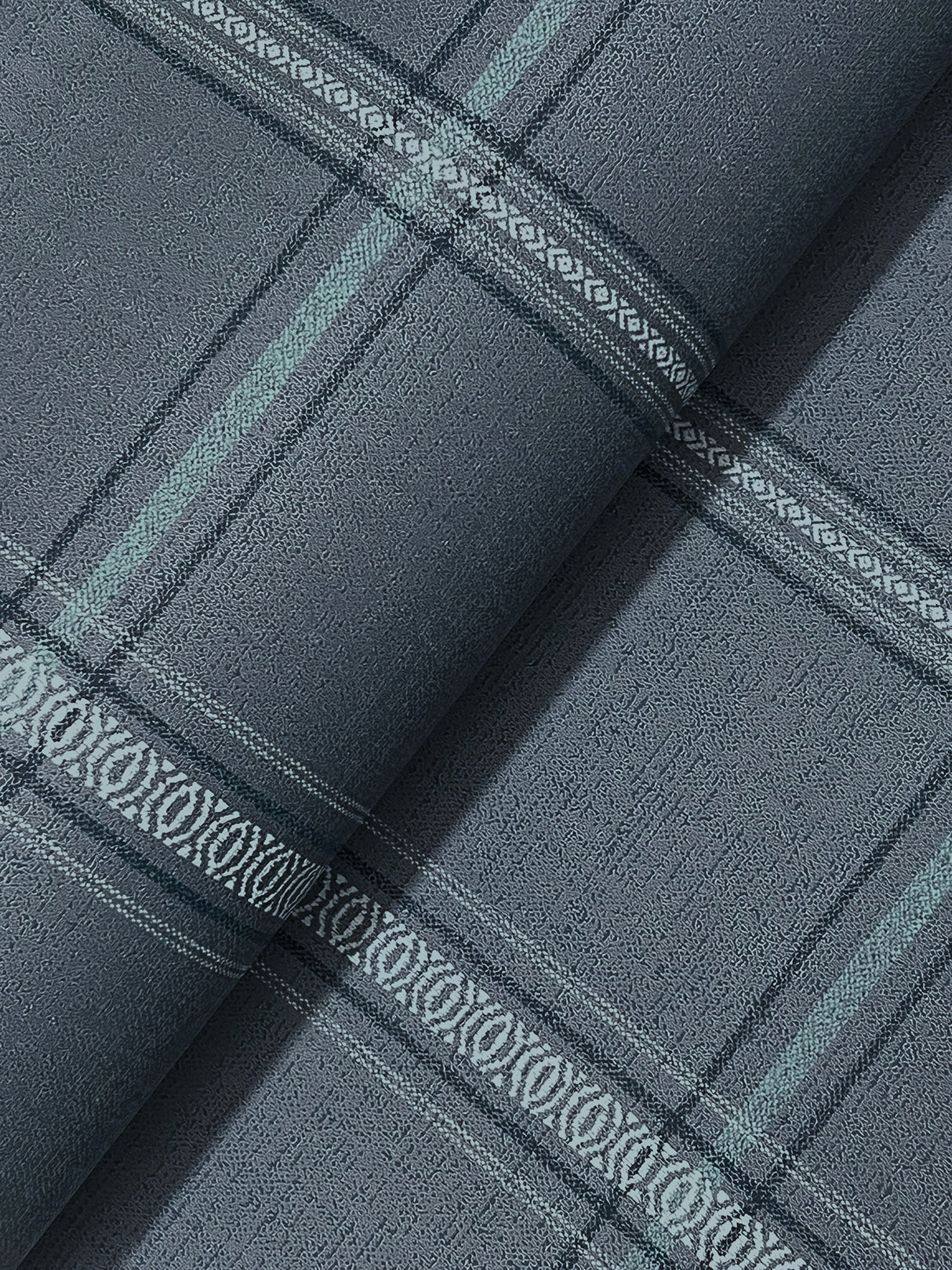 Auberge Dark Blue by Chesapeake Plaid Wallpaper – Brewster Home Fashions 4169-27605