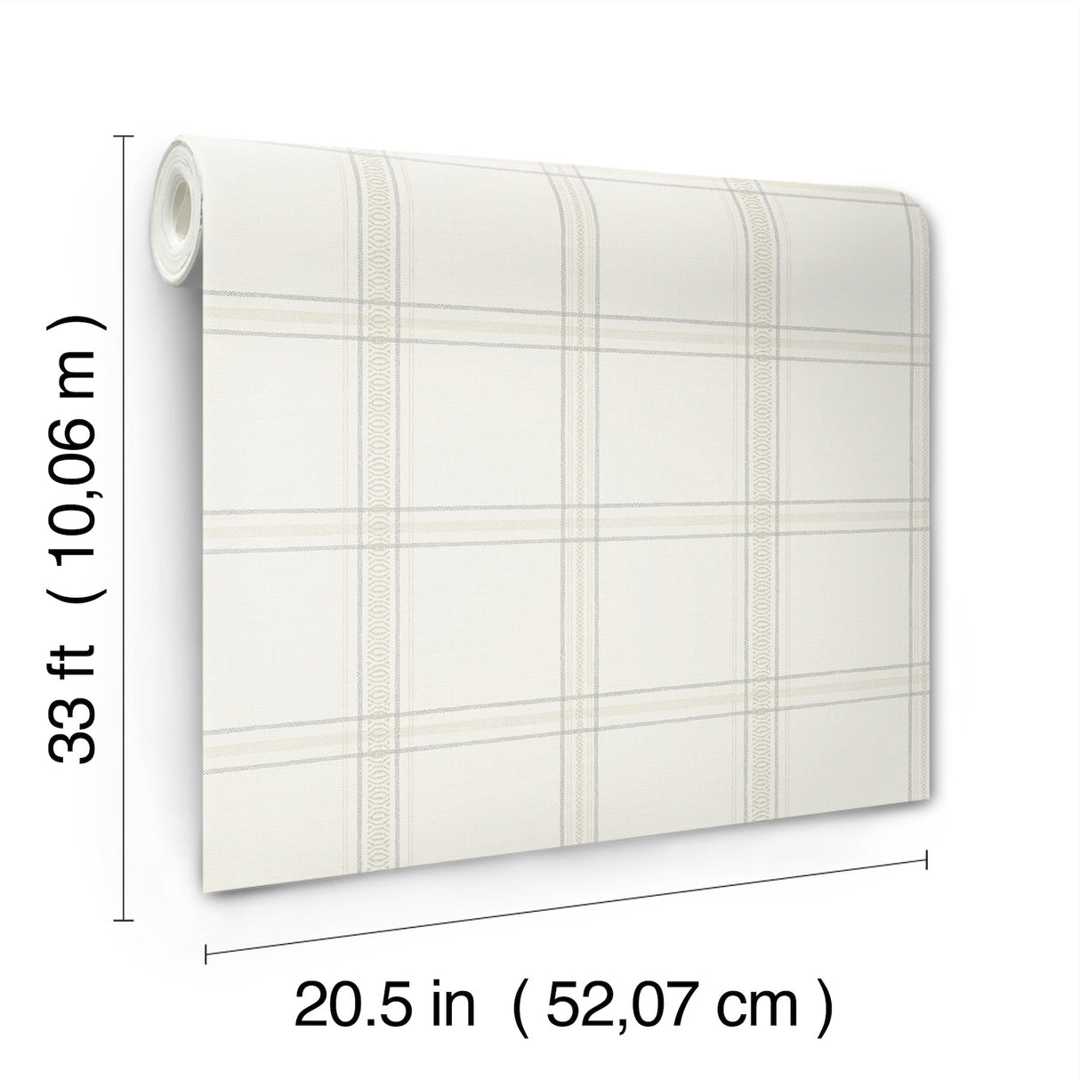 Auberge White by Chesapeake Plaid Wallpaper – Brewster Home Fashions 4169-27606