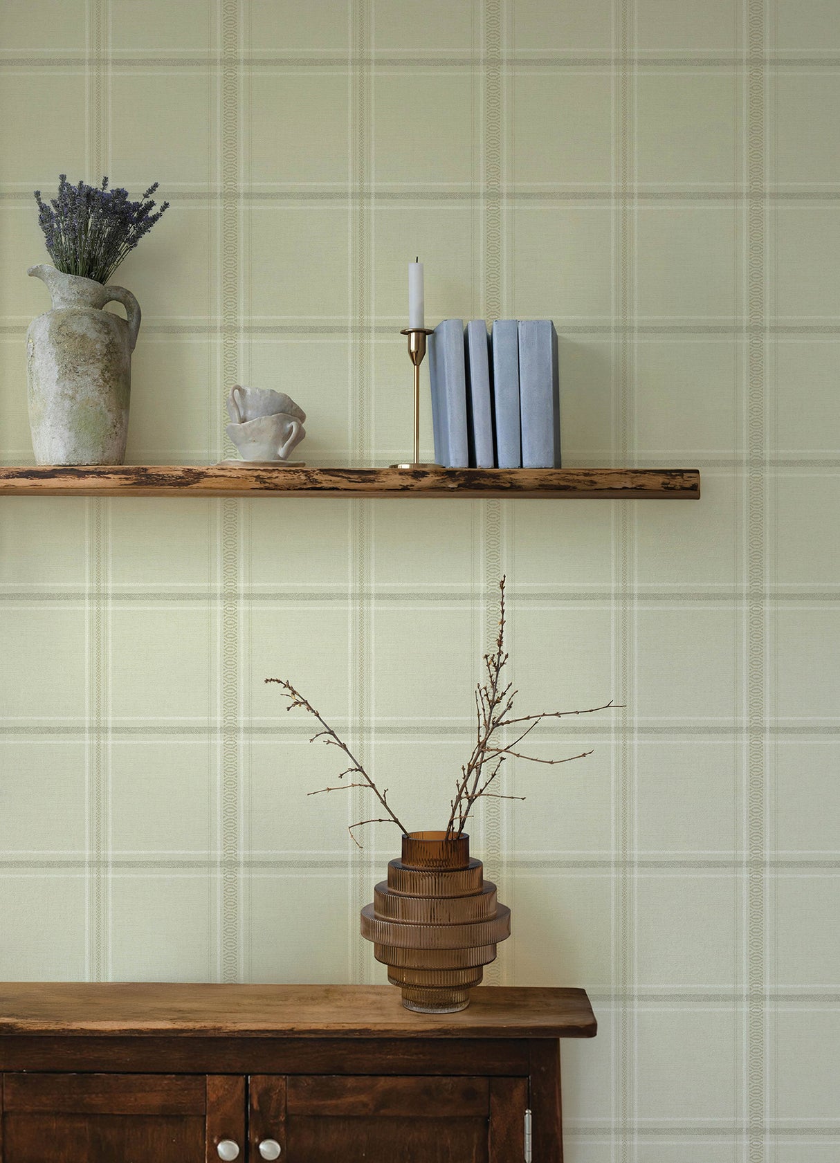 Auberge Ivory by Chesapeake Textured Non Woven Plaid Wallpaper – Brewster Home Fashions 4169-27607