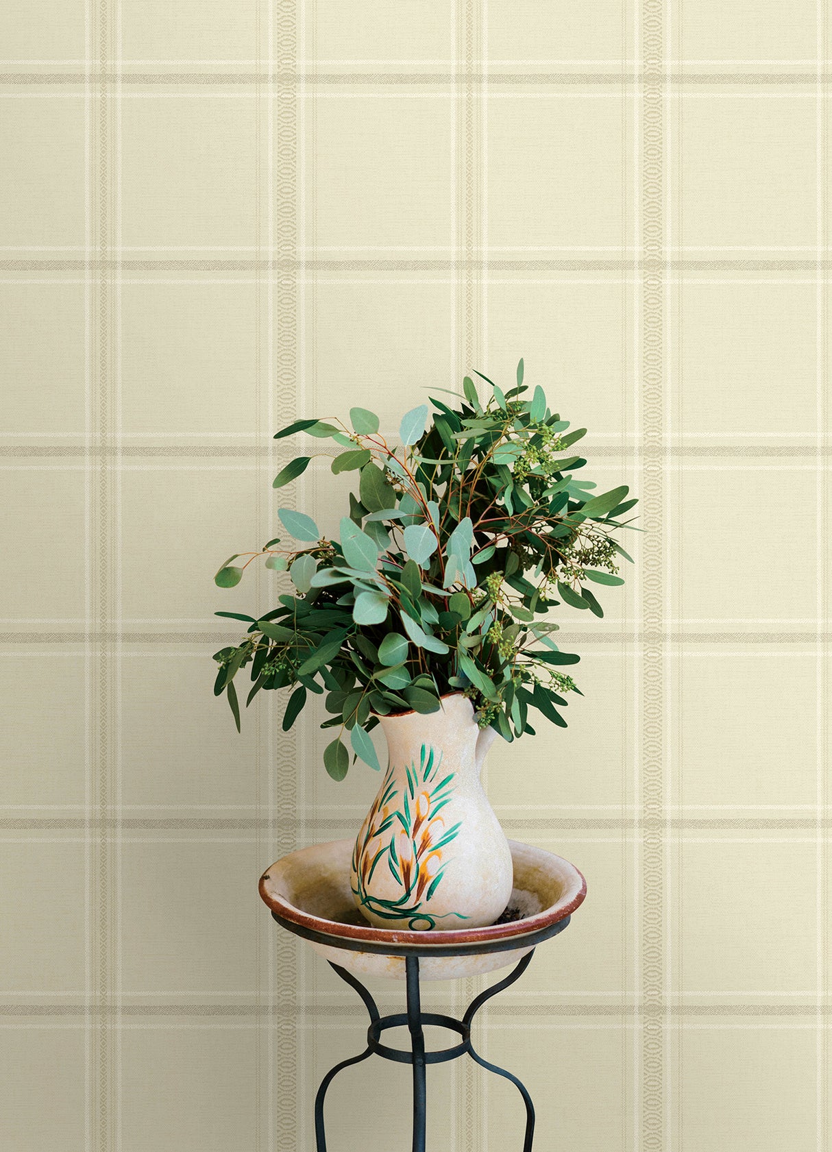 Auberge Ivory by Chesapeake Textured Non Woven Plaid Wallpaper – Brewster Home Fashions 4169-27607