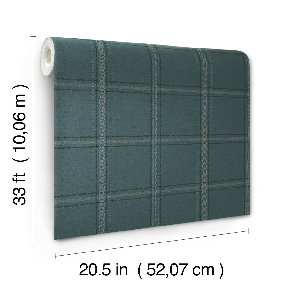 Auberge Teal by Chesapeake Plaid Wallpaper – Brewster Home Fashions 4169-27610