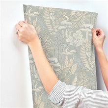 Holt Seafoam by Chesapeake Woodland Wallpaper – Brewster 4169-83104