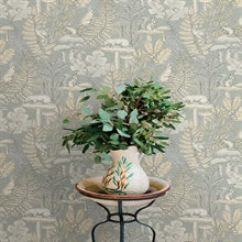 Holt Seafoam by Chesapeake Woodland Wallpaper – Brewster 4169-83104
