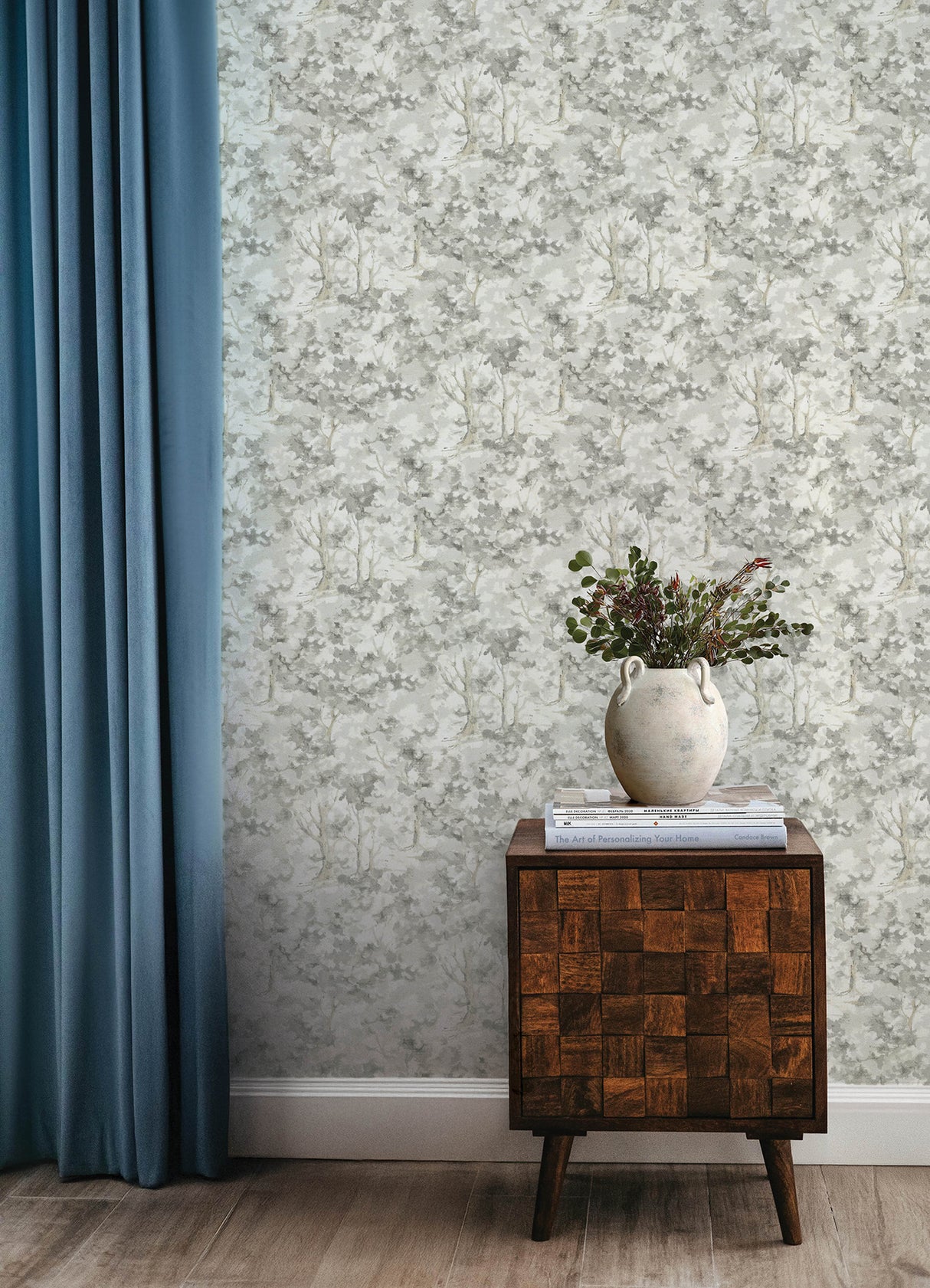 Thicket Charcoal by Chesapeake Forest Wallpaper – Brewster Home Fashions 4169-83110