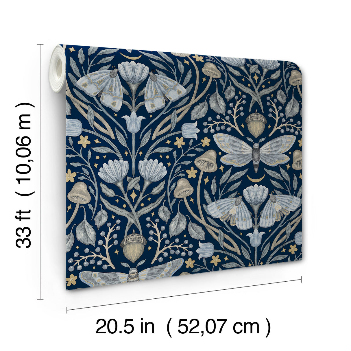 Mystic Moth Navy by Chesapeake Forest Magic Wallpaper – Brewster Home Fashions 4169-83118