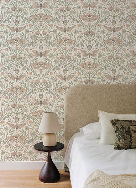 Mystic Moth Blush by Chesapeake Forest Magic Wallpaper – Brewster Home Fashions 4169-83119