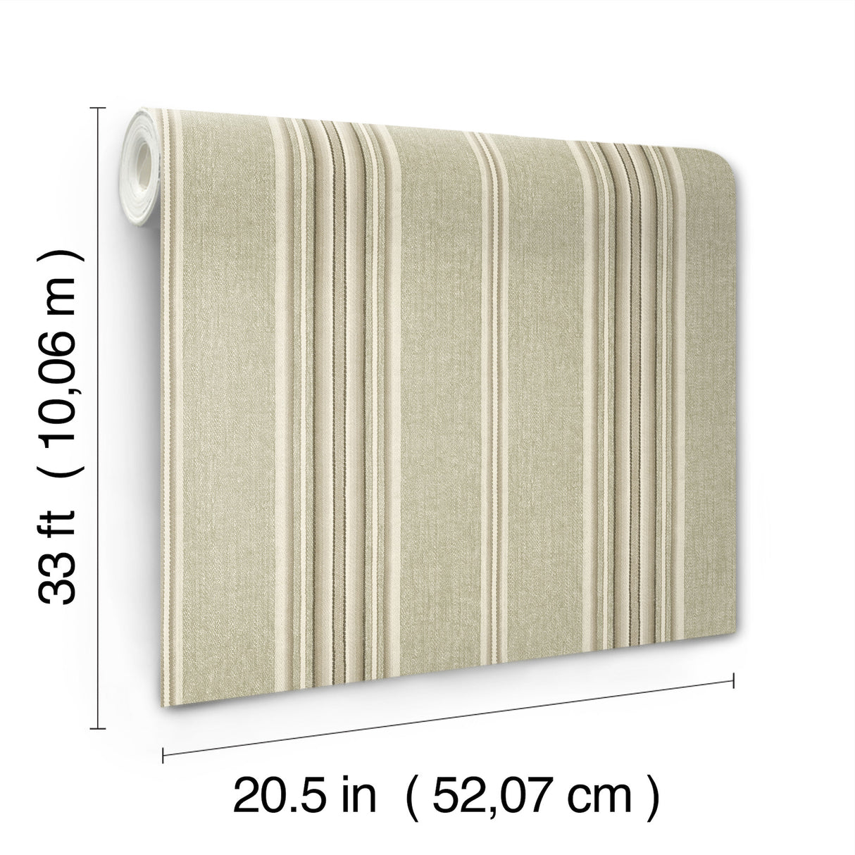 Calvados Moss by Chesapeake Linen Stripe Wallpaper – Brewster Home Fashions 4169-83121