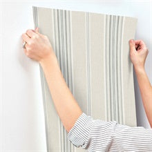 Calvados Turquoise by Chesapeake Linen Stripe Wallpaper – Brewster Home Fashions 4169-83122