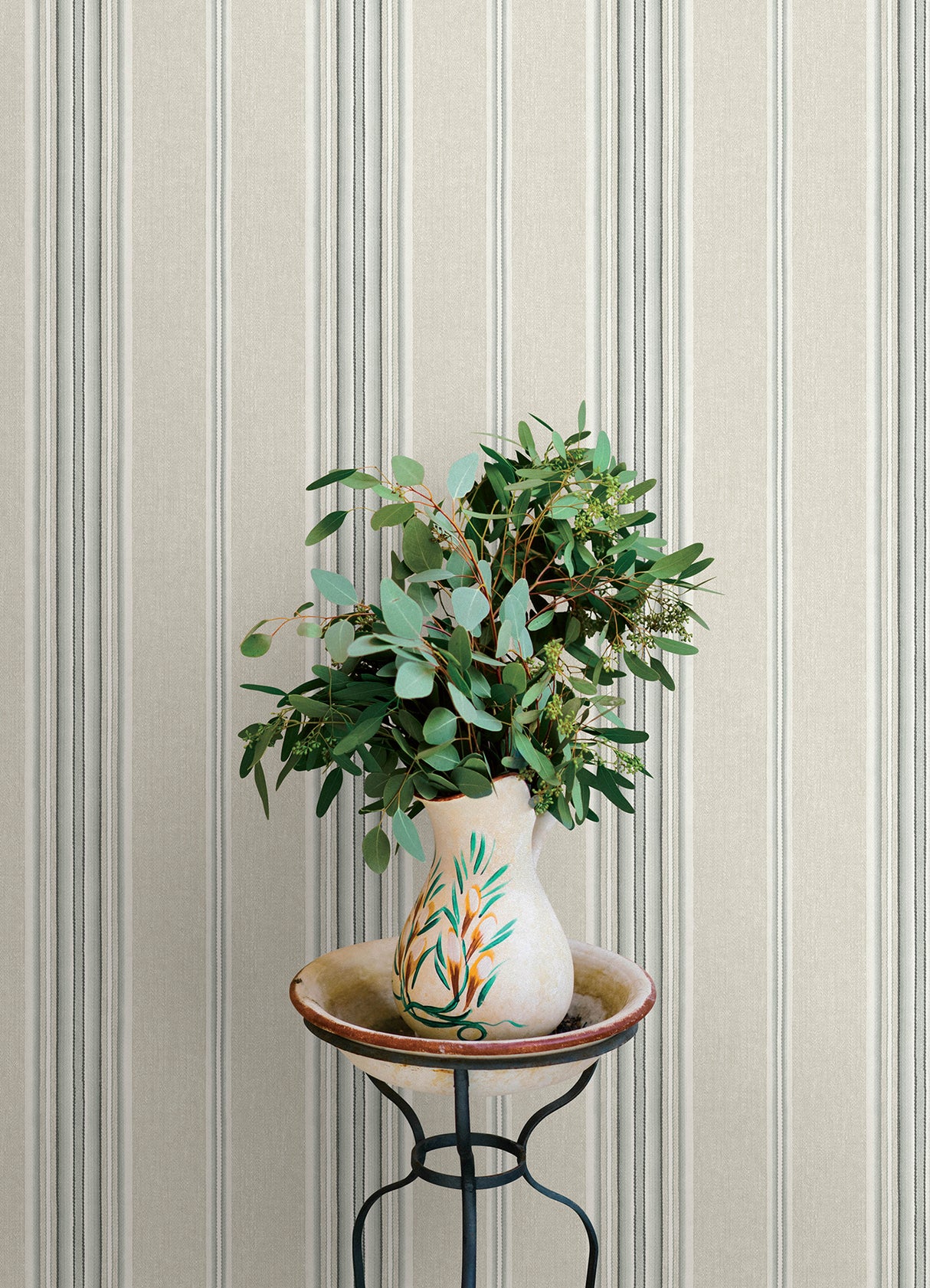Calvados Turquoise by Chesapeake Linen Stripe Wallpaper – Brewster Home Fashions 4169-83122