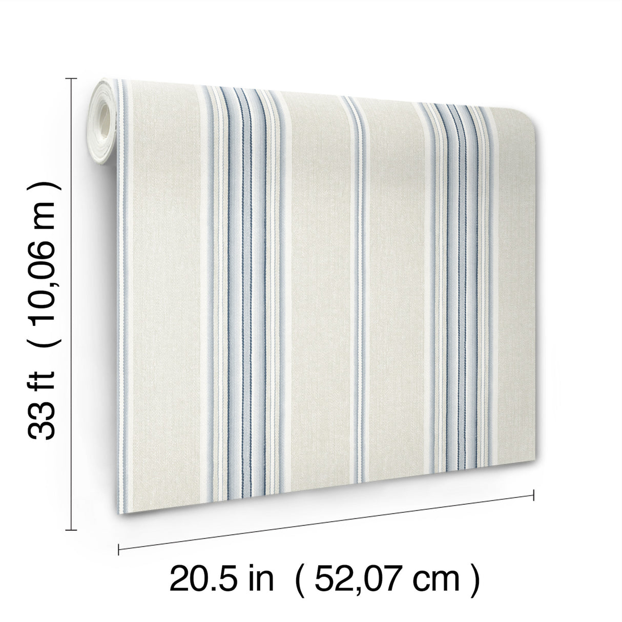 Calvados Blue by Chesapeake Linen Stripe Wallpaper – Brewster Home Fashions 4169-83123