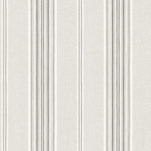 Calvados Grey Linen Stripe Wallpaper by Chesapeake, 20.5 in x 33 ft roll