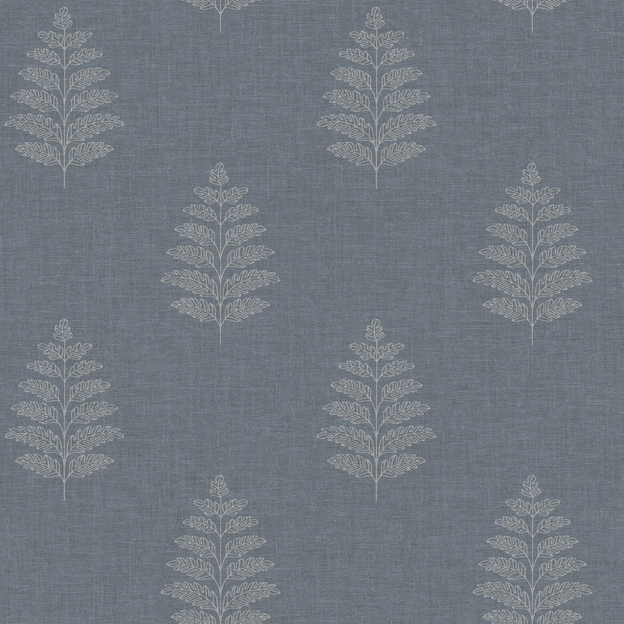 Frond Denim Leaf Wallpaper by Chesapeake