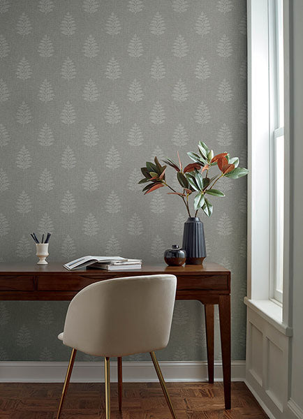 Frond Charcoal by Chesapeake Leaf Wallpaper – Brewster Home Fashions 4169-83128
