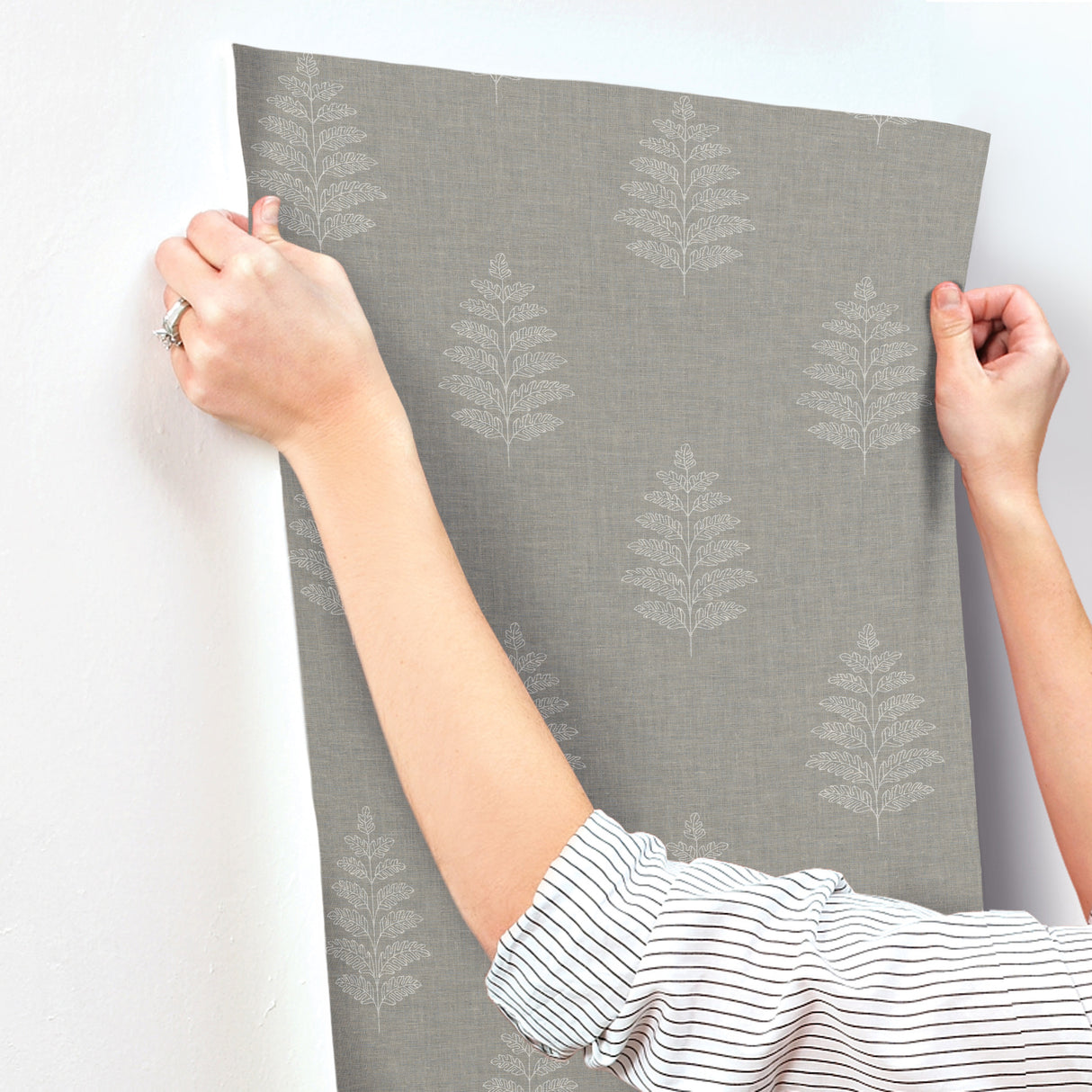 Frond Charcoal by Chesapeake Leaf Wallpaper – Brewster Home Fashions 4169-83128