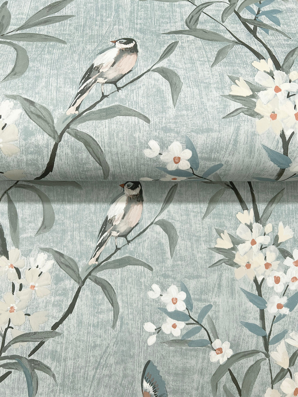 Tea Olive Blue by Chesapeake Finch Frolic Wallpaper – Brewster Home Fashions 4169-83139