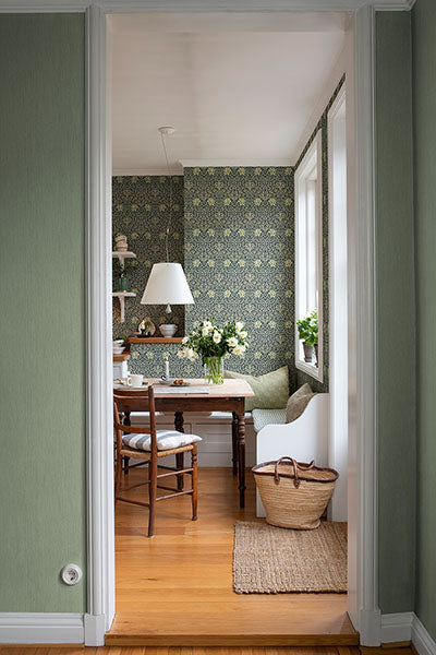 Oxford Union Sea Green by A-Street Prints Floral Vines Wallpaper – Brewster 4171-82047