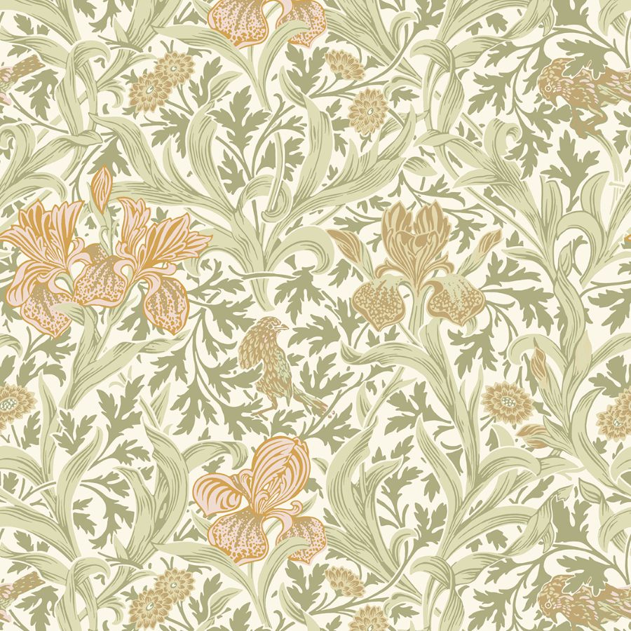 Iris Light Green Wild Gardens floral wallpaper by A-Street Prints, SKU 4171-82049