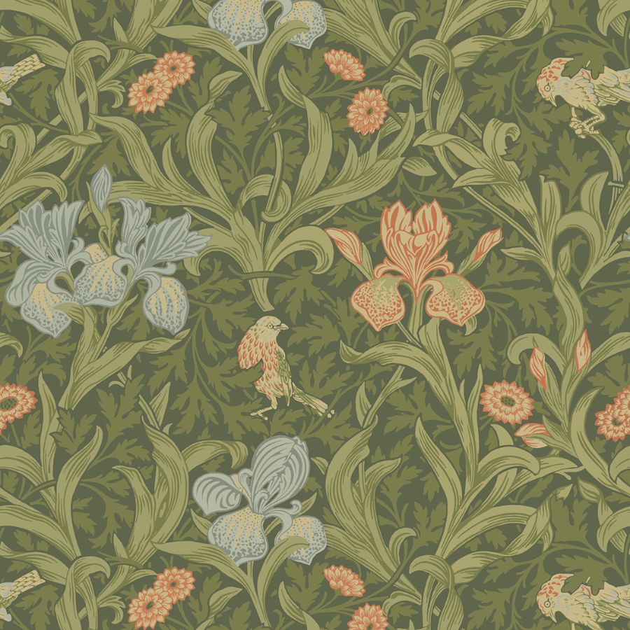 Iris Green Wild Gardens Wallpaper by A-Street Prints, SKU 4171-82050