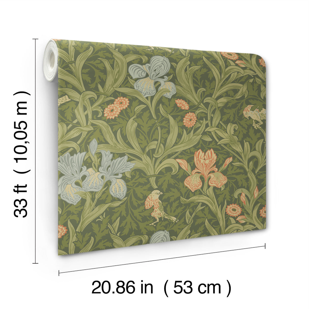 Iris Green by A-Street Prints Wild Gardens Wallpaper – Brewster 4171-82050