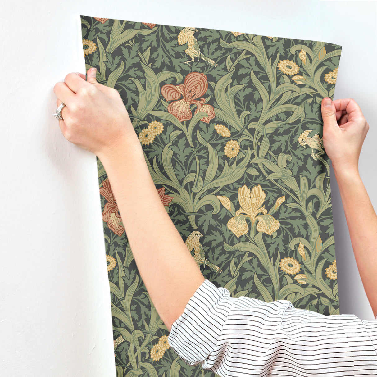 Iris Navy by A-Street Prints Botanical Wallpaper – Brewster 4171-82051