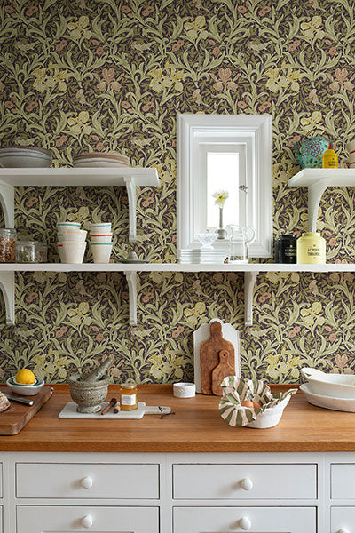 Iris Plum by A-Street Prints Wild Gardens Wallpaper – Brewster Home Fashions 4171-82052