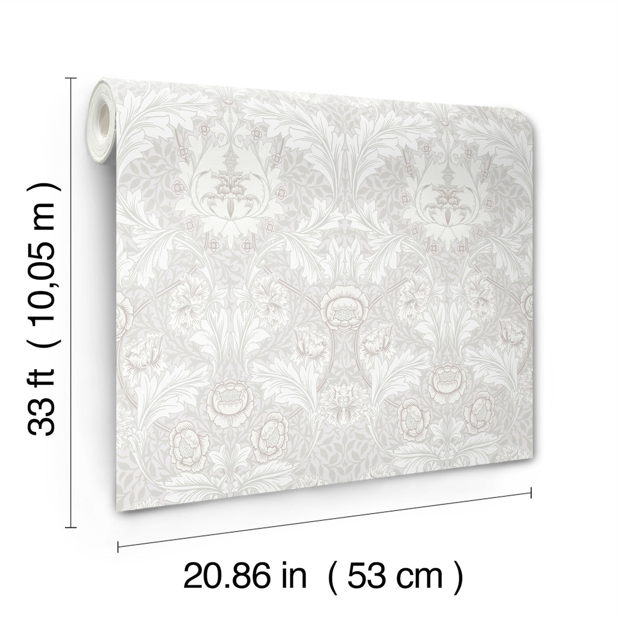 Myrtle Dove by A-Street Prints Floral Ogee Wallpaper – Brewster Home Fashions 4171-82056
