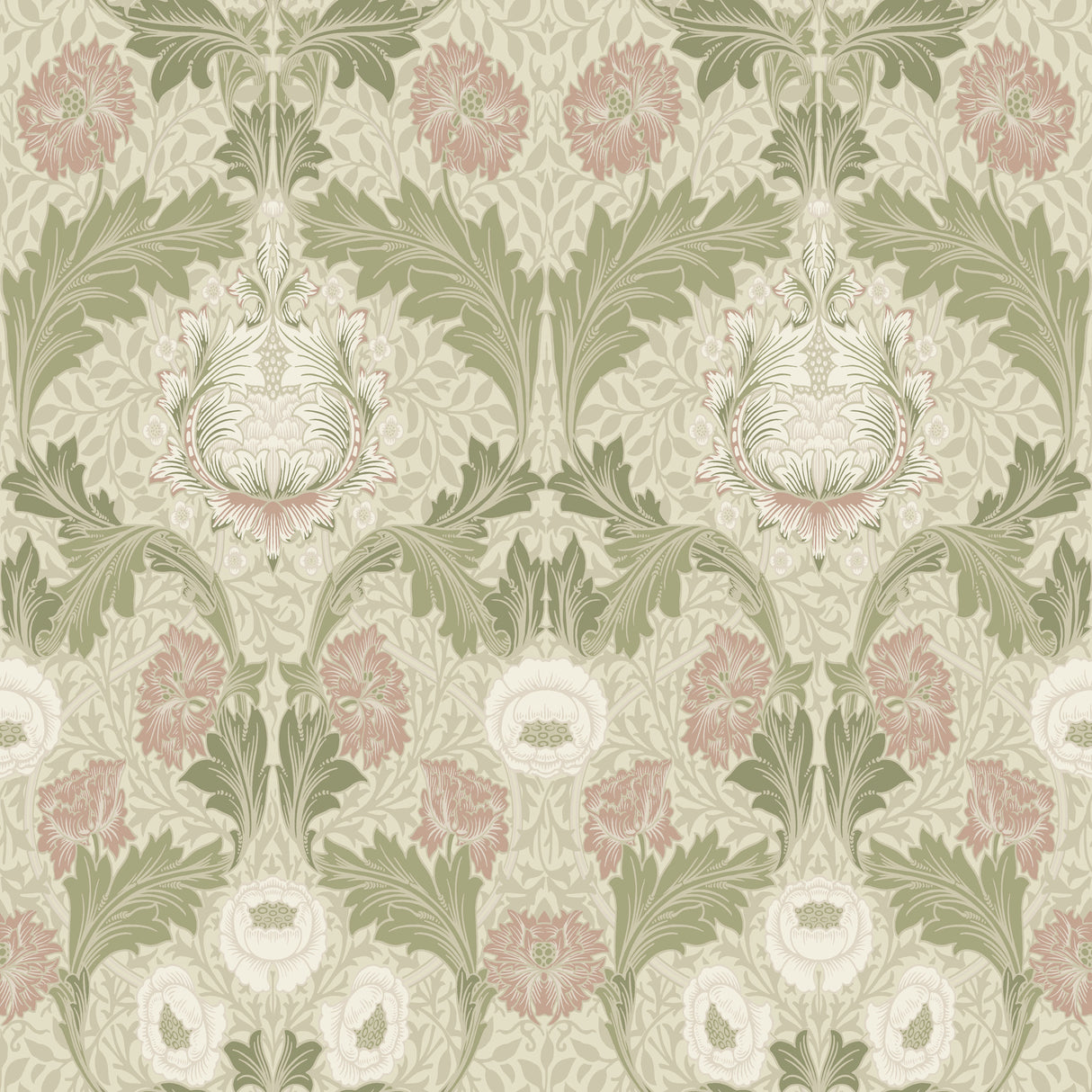 Myrtle Mauve Floral Ogee Wallpaper by A‑Street Prints
