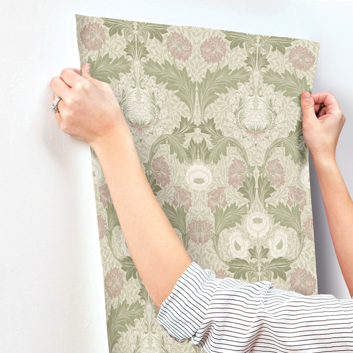 Myrtle Mauve by A-Street Prints Floral Ogee Wallpaper – Brewster Home Fashions 4171-82057