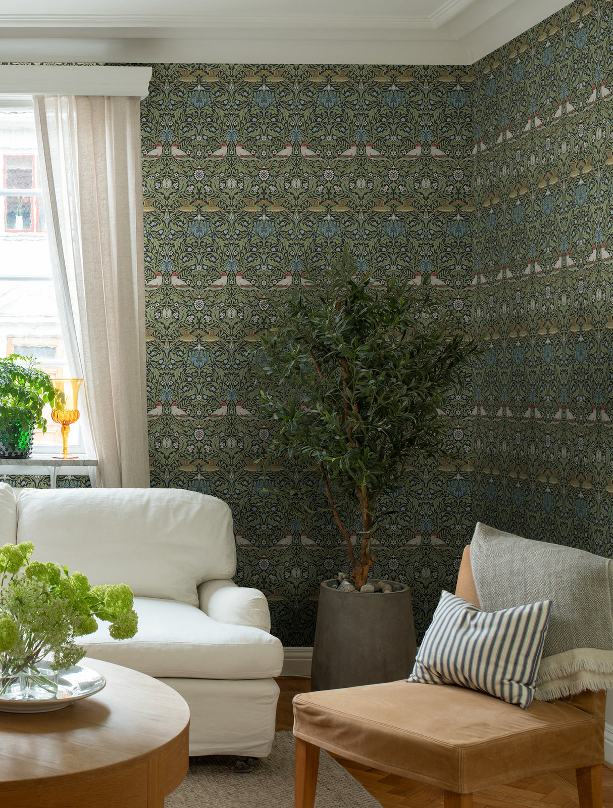 Bird Multicolor by A-Street Prints Floral Thicket Wallpaper – Brewster Home Fashions 4171-82062