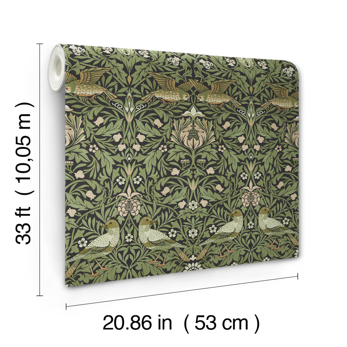 Bird Green Floral Thicket by A-Street Prints Non Woven Wallpaper – Brewster Home Fashions 4171-82063